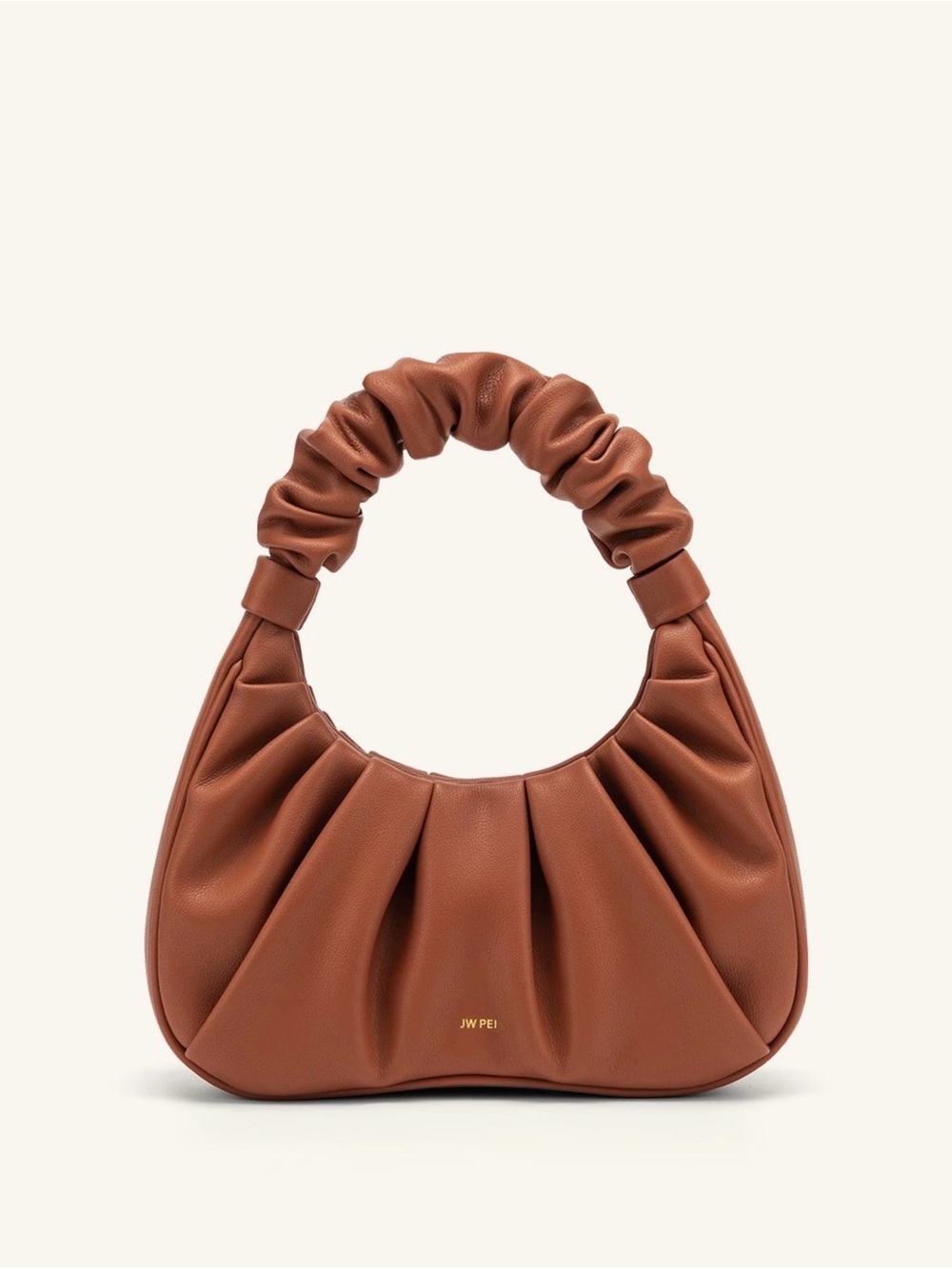 JW PEI Gabbi Ruched Hobo Handbag - nutella (brown) w/ Dust Bag